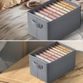 9 Grids Washable Wardrobe Clothes Organizer, Jeans Compartment Storage Box, Clothes Drawer Mesh Separation Box, Portable Foldable Closet (GREY). 