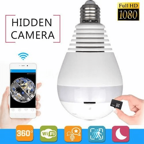 1080p HD Bulb Camera WiFi Panoramic 360 Degree Camera Wireless Light Fisheye Camera CCTV Smart Home 3D VR Security Bulb WiFi Camera IP