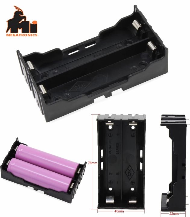 2S 18650 Battery Holder case with Pin 7.4 - 8.4V Storage Box mount