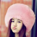 Ladies Girls Female Women Faux Russian Hat Black Fluffy Cossack Holiday Hat S Cap Winter 56Cm. 