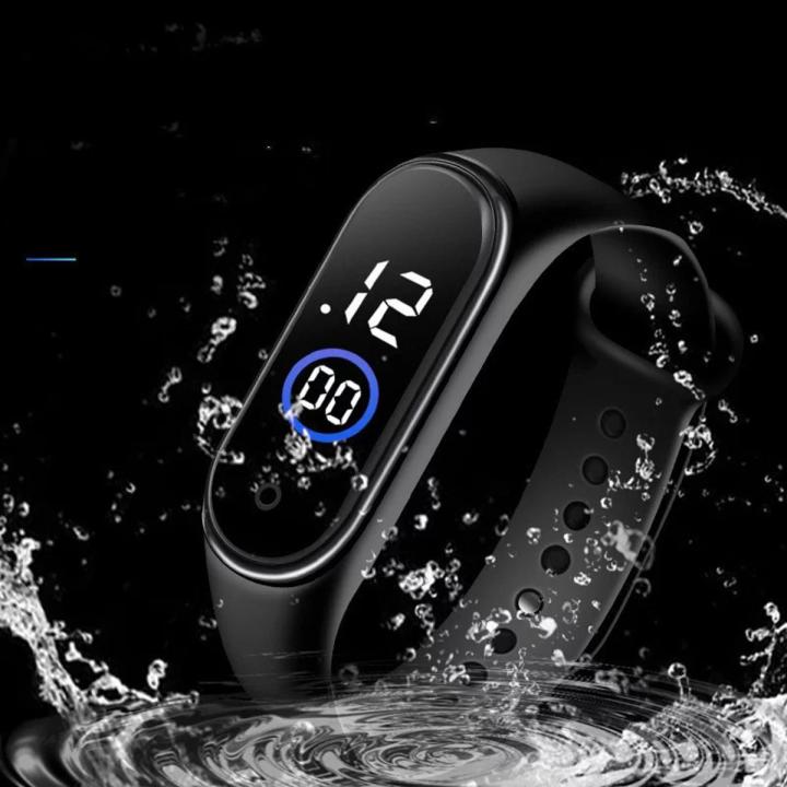 New M4 Digital LED Touch Band Electronic Watch Bracelet Waterproof Men Women Sports Watches Glass Dial Silicone Wristwatch