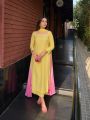 Stitched 3pc Long Length Shirt and Plazo with Dyed Dupatta For Women & Ladies. 