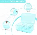 Fast Forward Stackable Tea Bag Organizer with Clear Lid - Ideal for Countertops, Kitchen Cabinets, and Pantry - Versatile Tea Bag Holder for Sweeteners and More (Clear). 