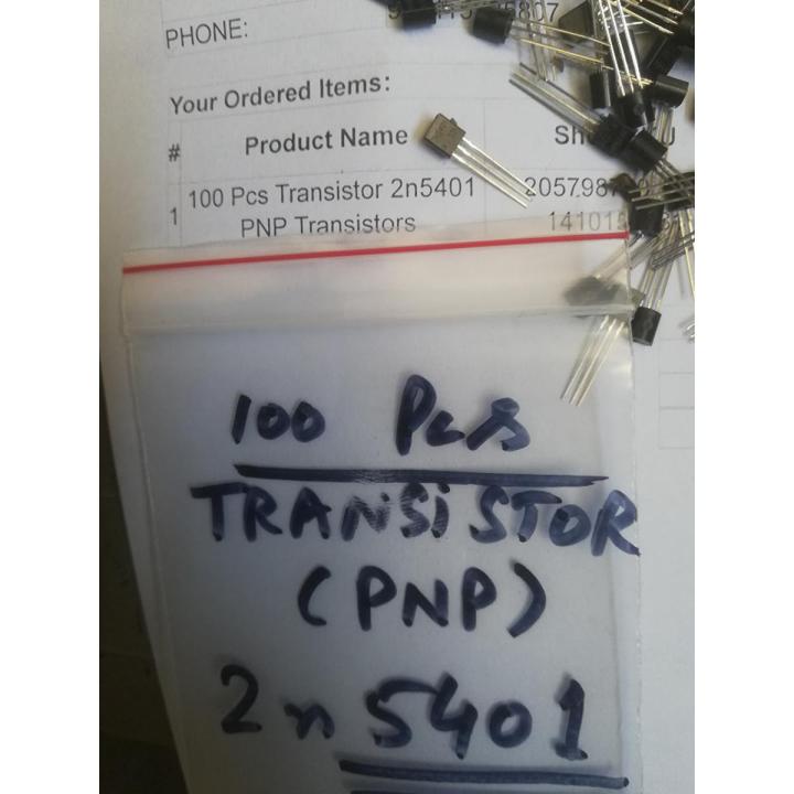 100 Pcs Transistor 2n5401 PNP 5401 Transistors