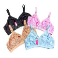 Memon Online - Pack of 4 Women's Ladies Girls Skin, Black, Pink, Blue, Pure Jersey Fabric Printed Simple Bra Blouse Brazier Undergarments Bra for Girls and Women MO-001. 