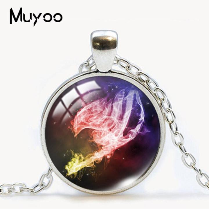 New Fairy Tail Anime Glass Dome Jewelry Pendants Fairy Tale Cartoon Patterns Handmade Zinc Alloy Necklace