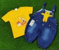 Bunny Blossom - Baba Fancy Romper and Frock - Denim and Jersey Design - (Tshirt, Denim or Jersey Dungaree)- Branded Bear Basket Premium Baby Baba Suit - Fine Quality Baby Boy and Girl Romper. 