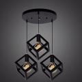 3 in 1 Base Square Cube Hanging Lamp, Ceiling Lamp, Pendant Lamp, For Home, Office, TV Lounge, Bed Room, Led Light, Led Bulb, Filament Bulb. 