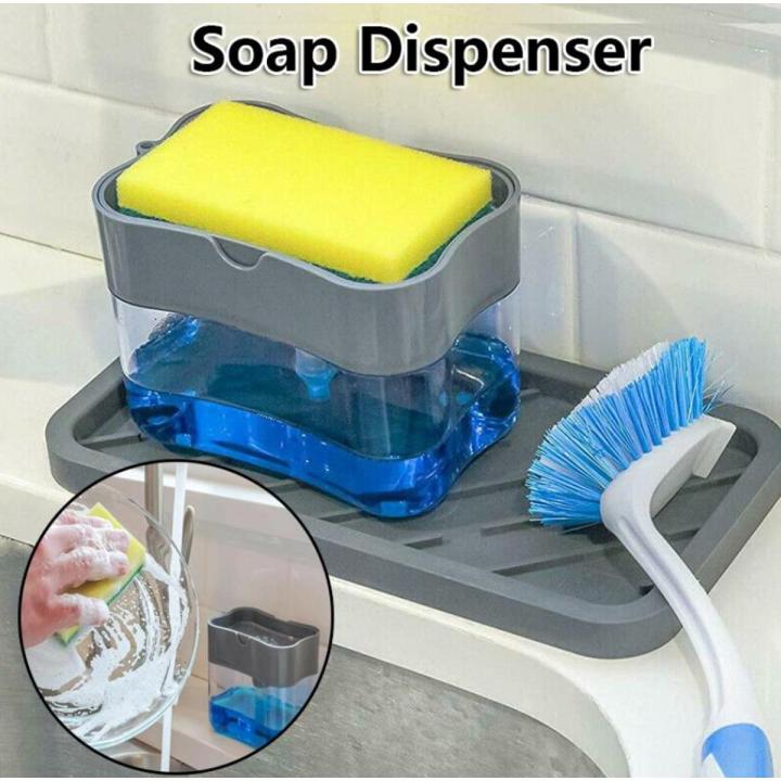 Good%20Quality%20New%20Soap%20Dispenser%20%20Soap%20Pump%20&%20Sponge%20Caddy%20%202-in-1%20Dish%20Dispenser%20With%20Sponge%20%20Dishwashing%20Soap%20Holder%20%20Sponge%20Rack%20%2013%20oz%20-%20Image%202