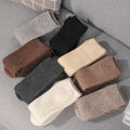 Women Long Socks Cashmere Women Boot Solid Wool Thigh Stocking Skinny Casual Cotton Over Knee-High Fluffy Female Long Knee Sock. 