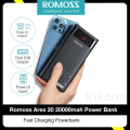 100% Original ROMOSS Ares 20PF 20000mAh 20000mAh Power Bank 22.5W Super Fast Charge Portable External Battery Charger PD 22.5W Mini Powerbank For iPhone Samsung Xiaomi. 