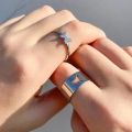 New Fashion Stainless steel Ring Butterfly Matching couple rings for women girls Fashion Adjustable Couples ring. 