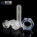 PC transparent plastic screw round head cross screw nut combination acrylic pan head bolt plastic M2-M10. 