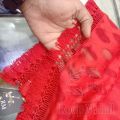 Black Cotton Net Dupatta with 2 side lace for girl & ladies by Roop Mahal Online Store. 