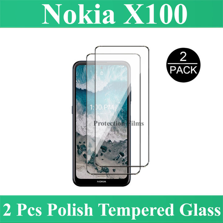 2 Pcs Nokia X100 Tempered Glass Screen Protector 2.5D Polish Glass Guard For nokia x100 - Transparent