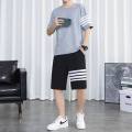 Casual T-shirt + Shorts Sets Breathable 2 Piece Jogging Tracksuit Men Summer Men's Sportswear Brand Fitness Suit Outfit Clothes. 
