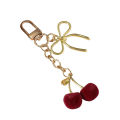 Fashion Delicious Red Cherry Keychain Summer Fruits Cherries Pendant Keyring For Women Men Jewelry Bag Accessories Gift 2024 GJCUTE. 