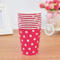 10 Pieces Disposable Polka Dot Paper Cups Party Tableware Decoration. 
