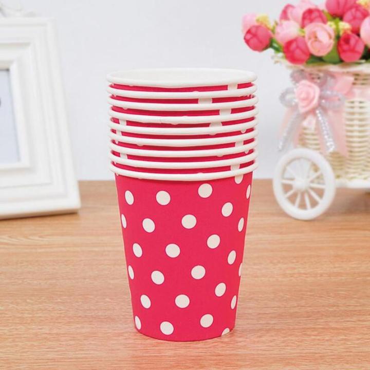 10 Pieces Disposable Polka Dot Paper Cups Party Tableware Decoration