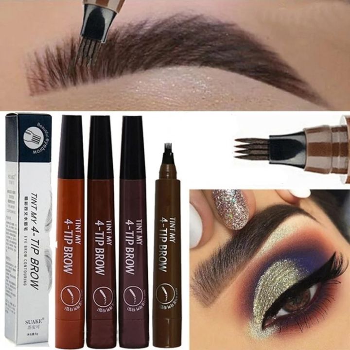 Eyebrow Pencil, 4 Tip Microblading Eyebrow Pen Waterproof Brow Pencil ...