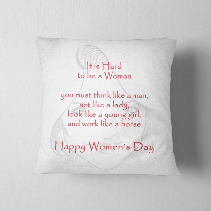 Happy Women's Day Printed Customized Cushion - Personalized with your Name, Photo on Cushion
