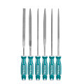 TOTAL 6pcs 140mm File Set with Two Color Handle THT91462. 