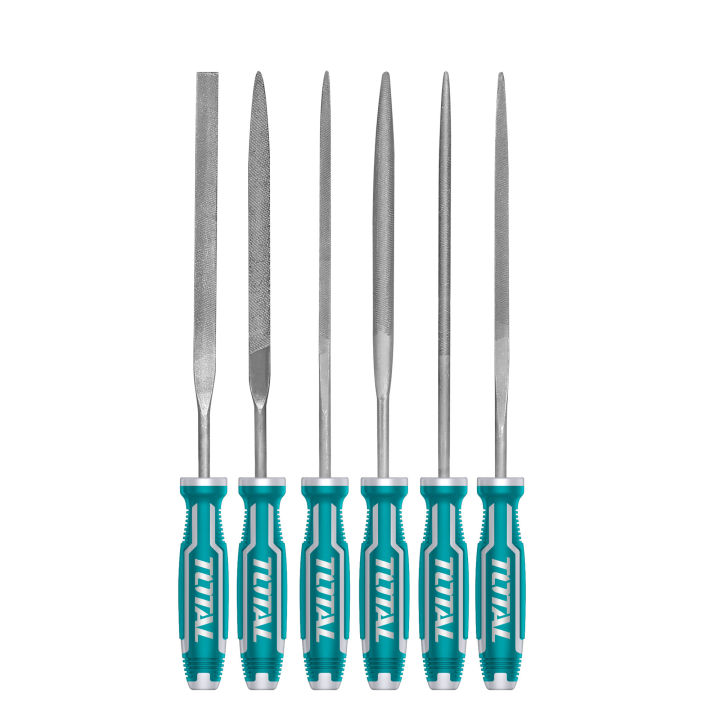 TOTAL 6pcs 140mm File Set with Two Color Handle THT91462