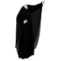 Double Layer Abaya For Women - Black. 