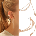 New Arrival Metal Earrings for Girls, Best Quality Leaf Tassel Earcuff Clip For Women Best for Gifts/Weddings Jewelry Fashion. 