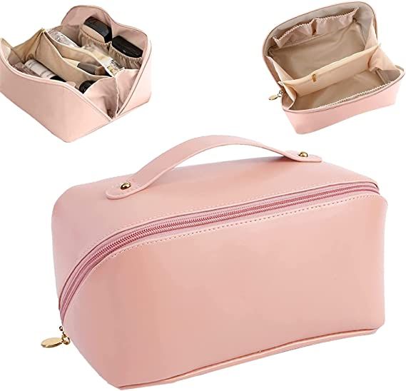 Portable Large Capacity Travel Cosmetic Bag with Handle Makeup