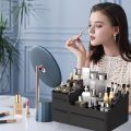 Makeup Organizer with Drawers, Countertop Organizer for Vanity, Bathroom and Bedroom Desk Cosmetics Display Case. 