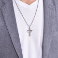 Personalized Christian Jewelry Stainless Steel Ring Religious Cross Necklace for MEN. 