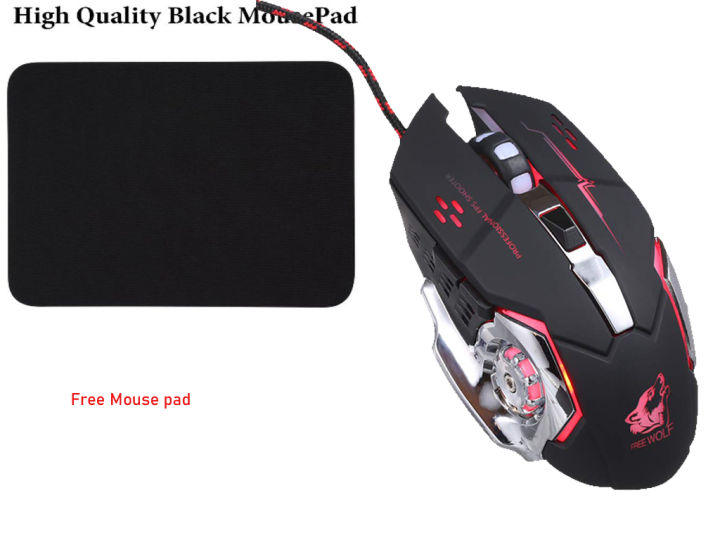 Professional RGB Wired 3200 DPI  Gaming Mouse With Free Pad - 6 Programmable Buttons For Computer & Laptop