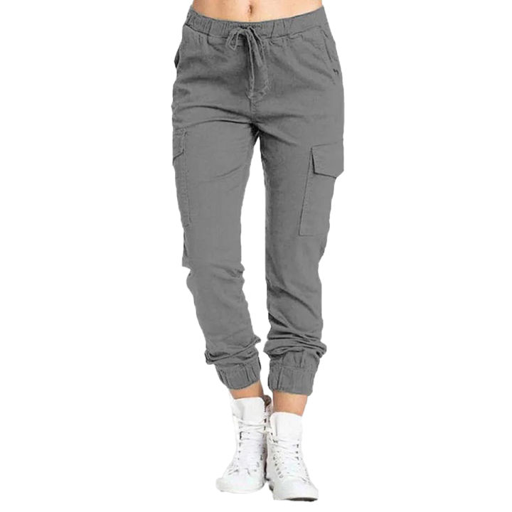 6-Pocket Slim Fit Cotton Cargo Trousers for Women and Girls