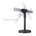 Adjustable Desk Microphone Stand Mic Holder with Clip Max. Height 345mm for Meetings Lectures Podcasts Black (Plastic Base). 