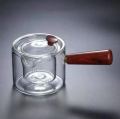 Techmanistan 500ml Turkish Tea Kettle with Glass Filter & Wooden Handle, Stove Safe Glass Teapot Liner Filter, Glasses Tea Maker with Wooden Handle. 