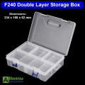 F-240 Double Layer 8-Partition Transparent Plastic Storage Organizer Box – Components, Craft & Jewellery Case with Secure Latch; Portable, Durable, Clutter-Free Sorting for Home, DIY & Office by Electrica. 