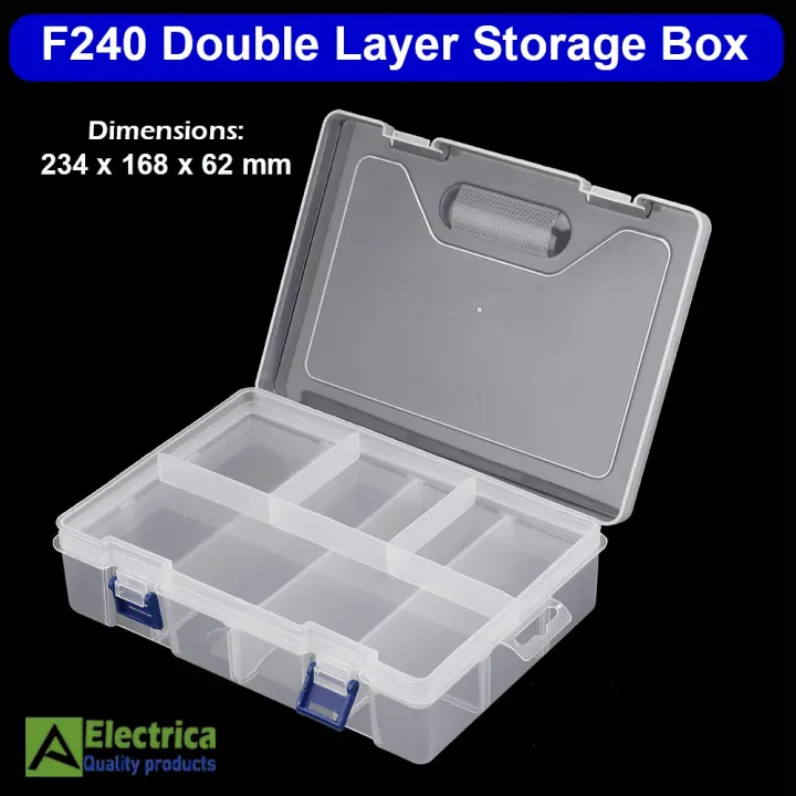 F-240%20Double%20Layer%208-Partition%20Transparent%20Plastic%20Storage%20Organizer%20Box%20%E2%80%93%20Components,%20Craft%20&%20Jewellery%20Case%20with%20Secure%20Latch;%20Portable,%20Durable,%20Clutter-Free%20Sorting%20for%20Home,%20DIY%20&%20Office%20by%20Electrica%20-%20Image%203