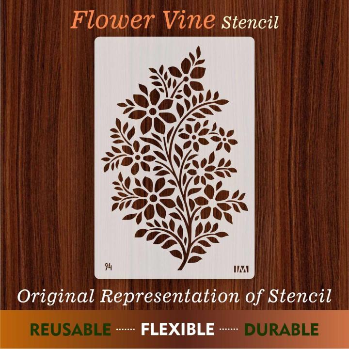 Flowers%20and%20Leaves%20Branch%20Reusable%20Stencil%20Airbrush%20Painting%20Wall%20Art%20DIY%20Home%20Decor%20Scrap%20booking%20Album%20Crafts%20-%20Image%202