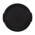 Camera Plastic Side Pinch Clip On Front Lens Cap Protective Cover Black 49mm. 