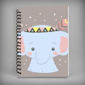 Notebook - Cute Elephant Cover for Girls University and College Subjects Printicious CA0015. 