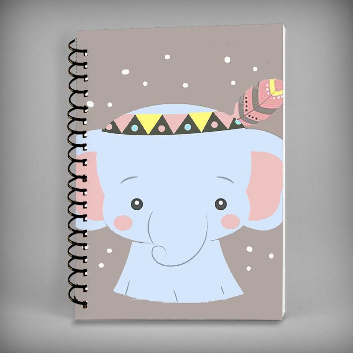 Notebook - Cute Elephant Cover for Girls University and College Subjects Printicious CA0015