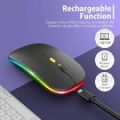 HP W10  Wireless Rechargeable Mouse With RGB Lights Adjustable DPI Silent Click With Ultra Thin. 