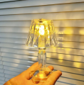 1pc Crystal Table Lamp, Bedside Lamp Bedside Bed Night Light Plastic Pretty Effects For Bedroom Home. 