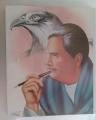 Allama Iqbal Portrait- with wooden frame -Lamination above. 