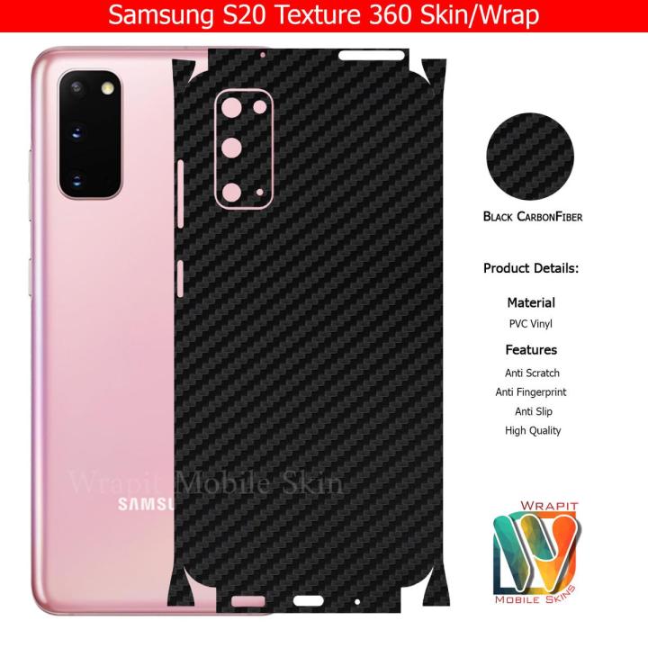 Samsung Galaxy S20 Skin/Wrap 360 Protection Carbon fiber/ Matte/ Transparent/ Leather Back And Sides Included Camera Skin