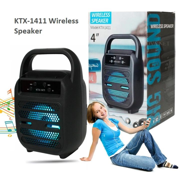 Music Mp3 Wireless Bluetooth Portable Speaker Rechargeable Speaker 4 inch Mp3 Rechargeable Mp3 Portable MP3 KTX-1411 Mp3 Speaker Best Sound Mp3 Wireless Speaker Mp3 With Led Ligh