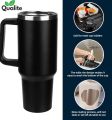 Tumbler with Straw, Coffee Mug for travel, Coffee Tumbler for driving seat, Reusable Stainless Steel coffee Cup, Tumbler mugs with straw and handle, Tumbler for coffee and drinks,  Coffee mugs with 2 in 1 air tight lid. 