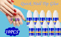 5 Bottles Super Strong Nail Glue for Acrylic Nails, Professional Salon Quality,Ultra Quick and Strong Nail Tip Glue for Broken Nails Adhesive Super Bond for Press on Fake Nails Long Lasting Nail Glue 3g. 