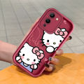 TA for Infinix Note 12 G96 Back Cover Soft Square Ladder Hello Kitty Pattern Cases Silicone Camera Protection Phone Case. 
